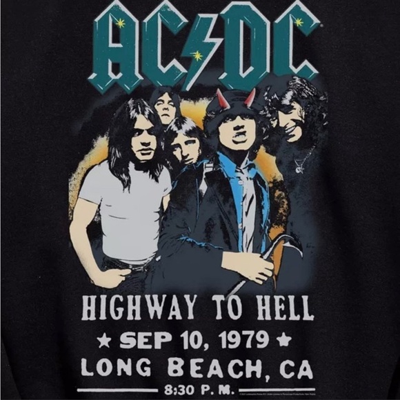 Urban Outfitters AC/DC Highway To Hell Poster Crew Neck Sweatshirt - Picture 3 of 11